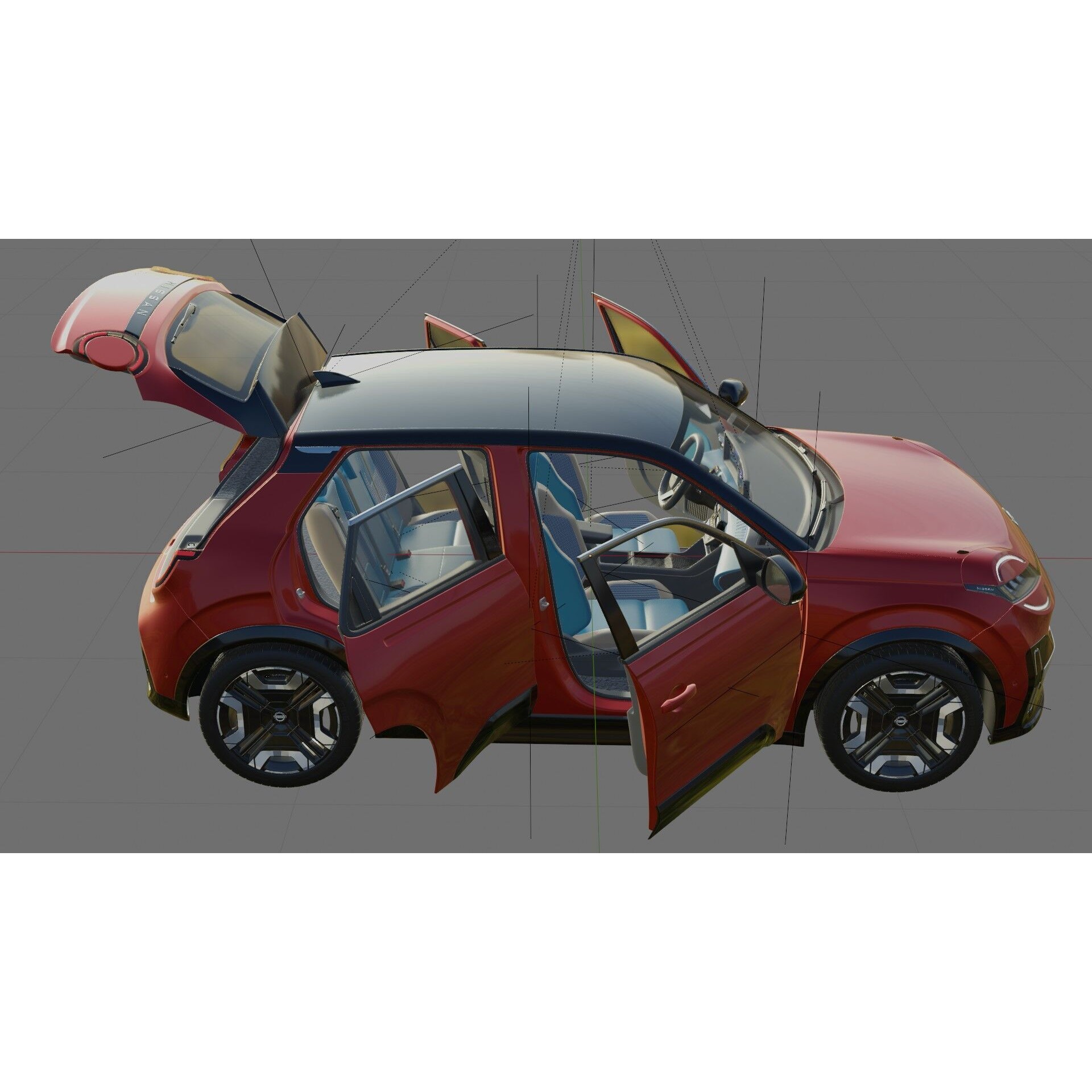 Nissan Micra EV 2026 - Game-Ready 3D Model - View 32