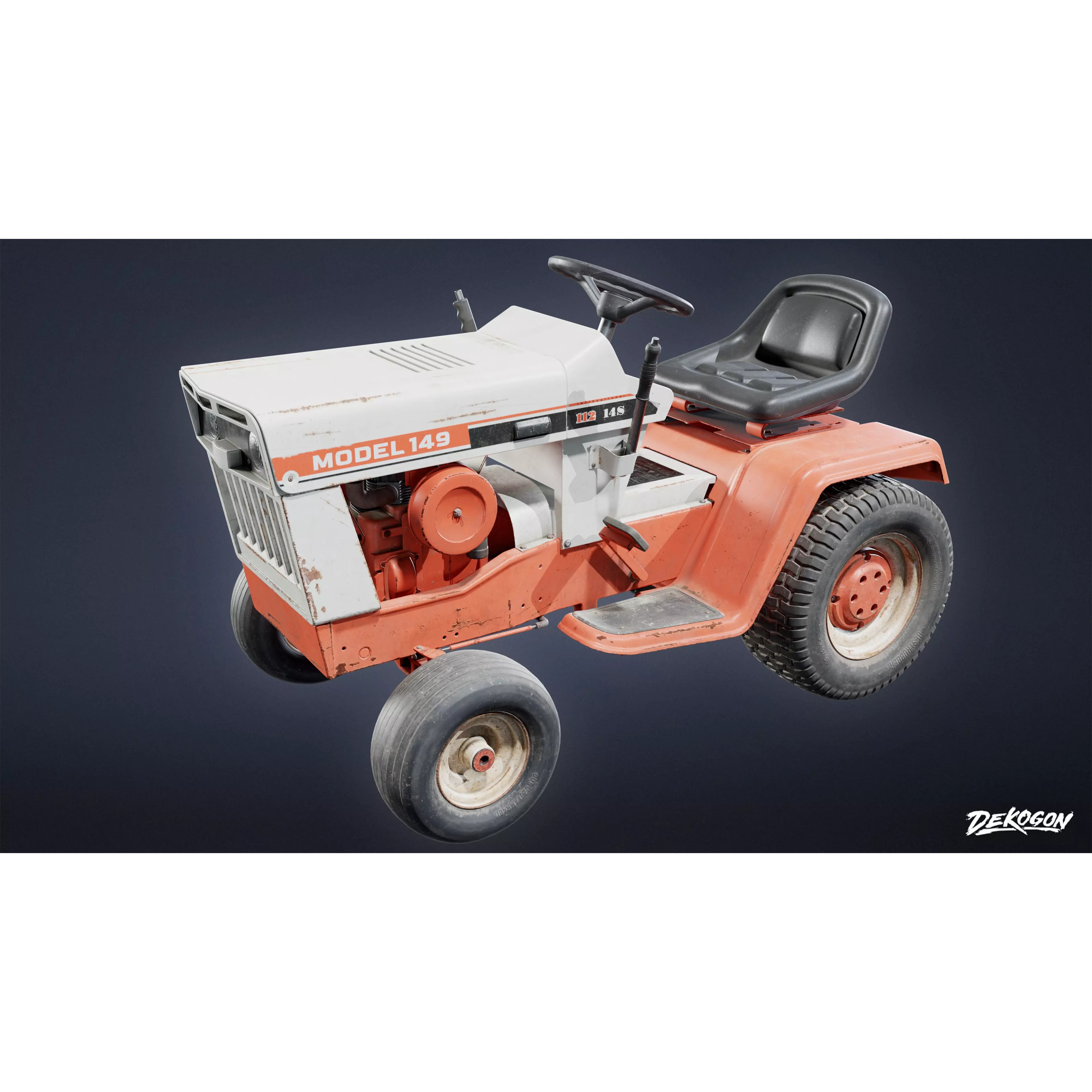 Riding Lawnmower - Low-Poly Game-Ready 3D Model - View 2