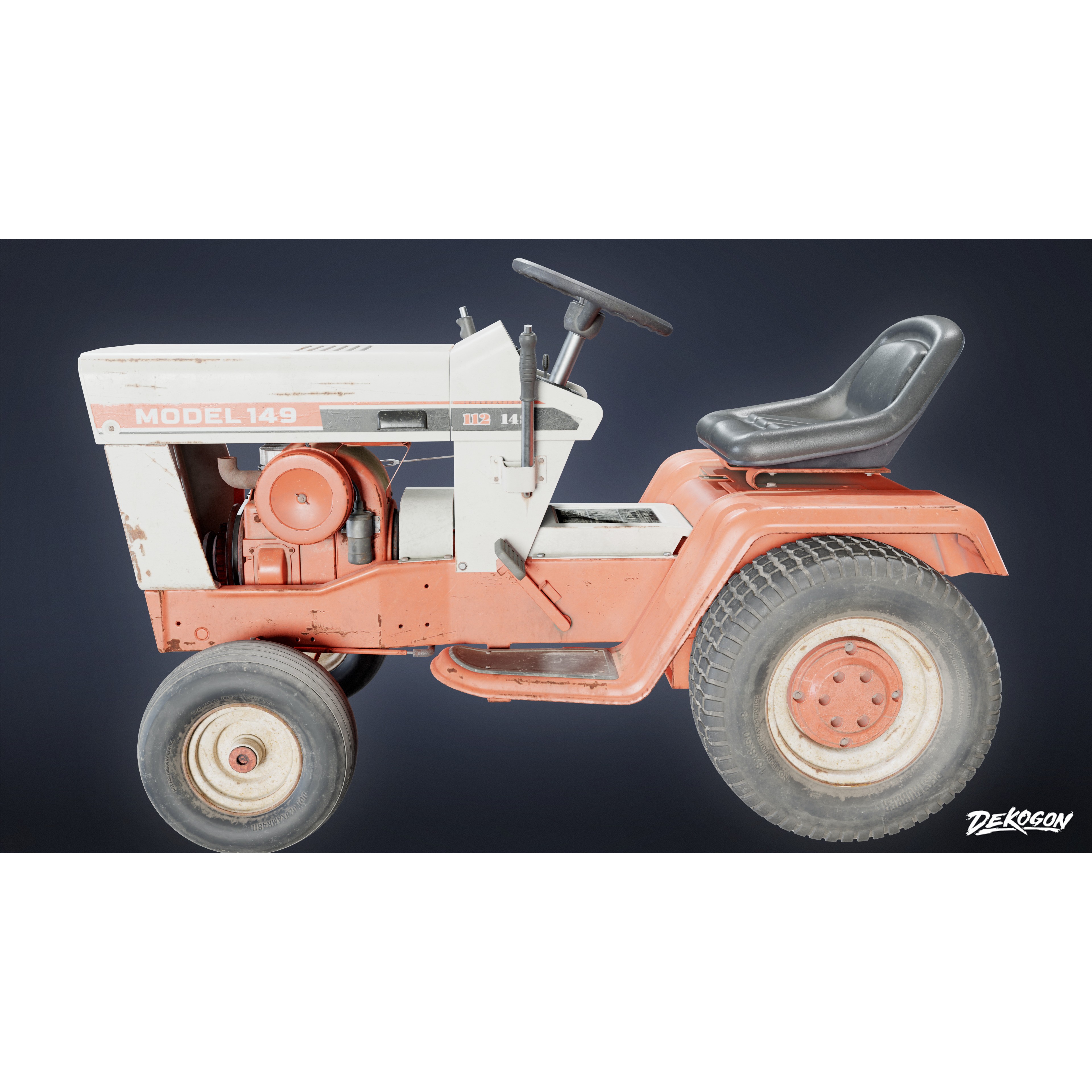 Riding Lawnmower - Low-Poly Game-Ready 3D Model - View 4