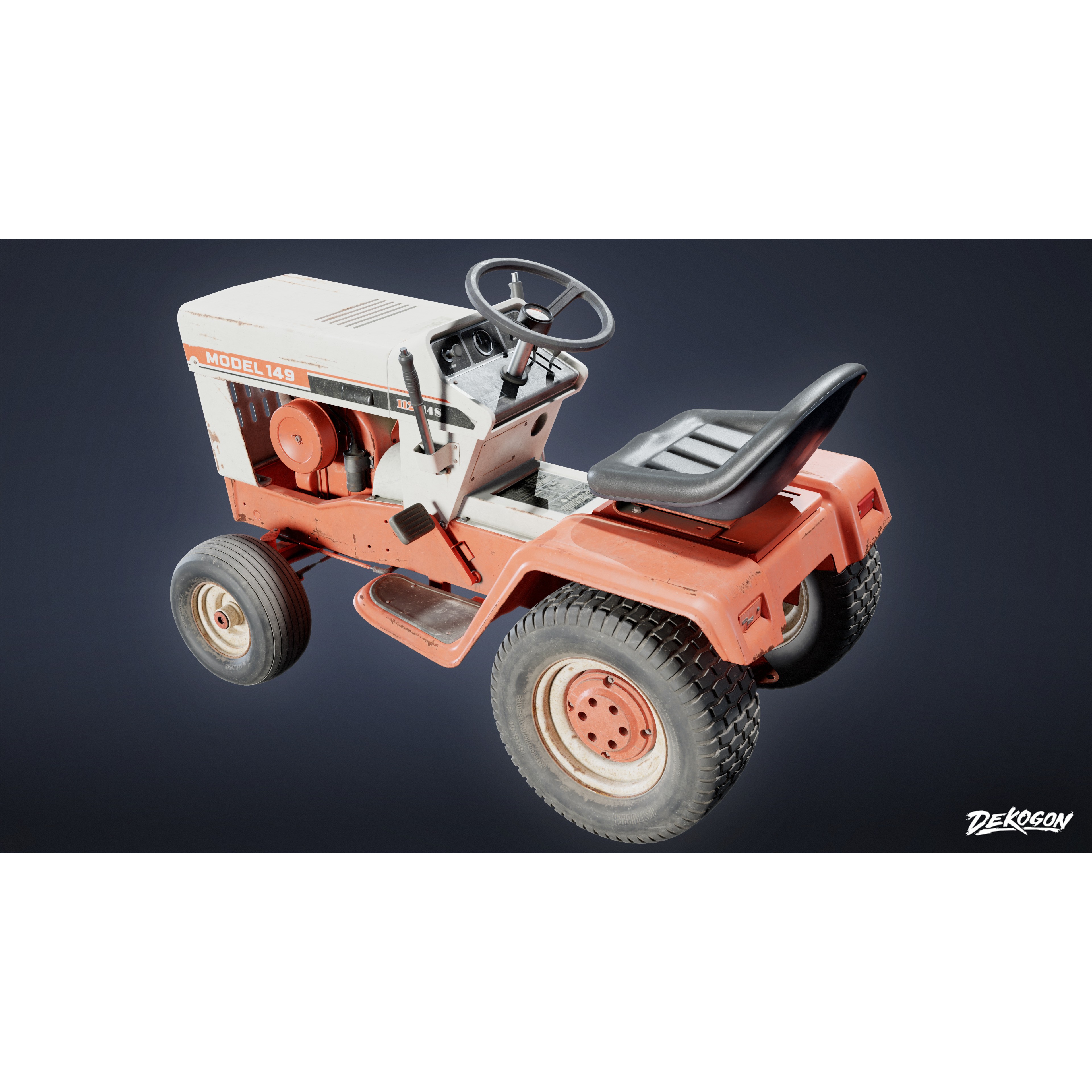 Riding Lawnmower - Low-Poly Game-Ready 3D Model - View 5