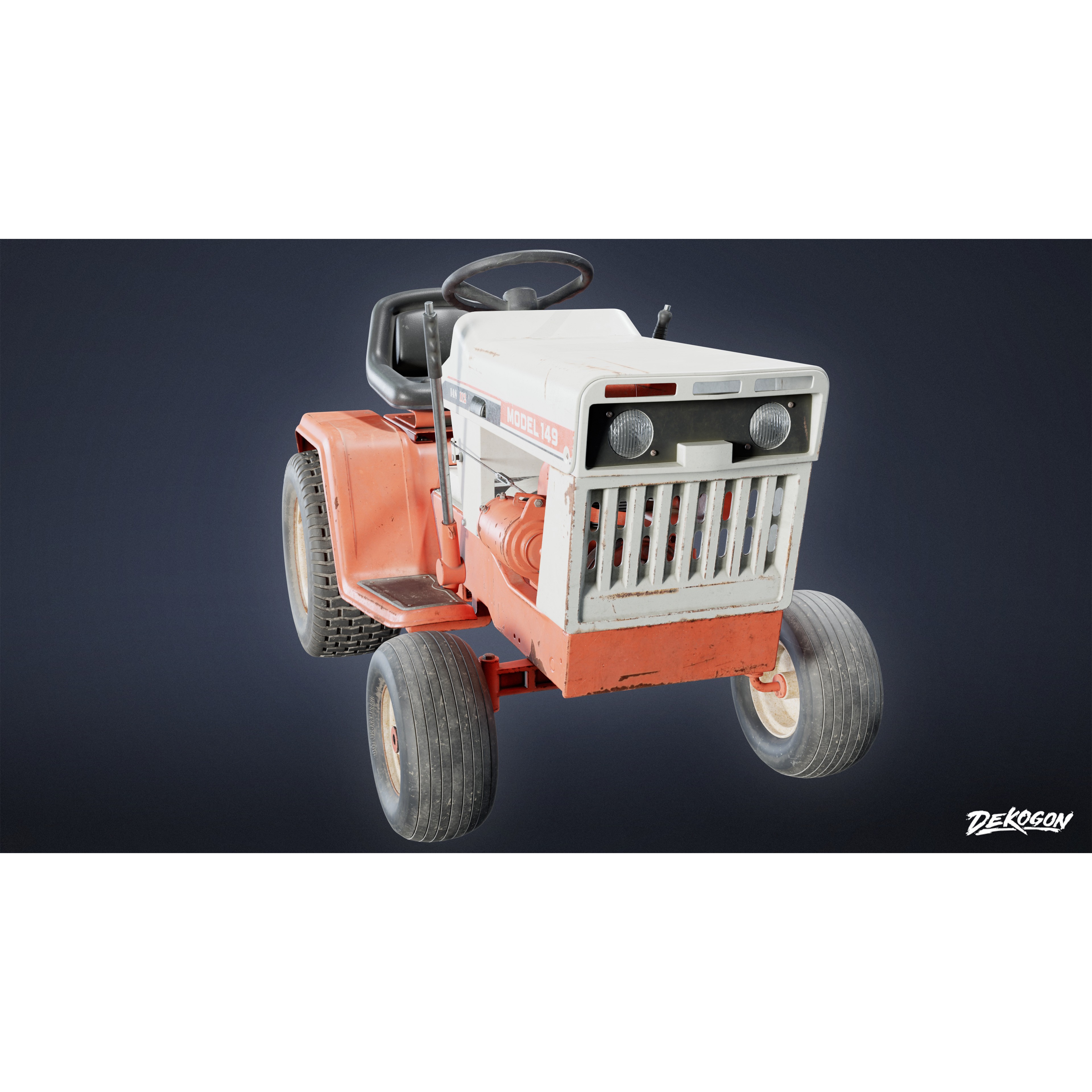 Riding Lawnmower - Low-Poly Game-Ready 3D Model - View 7