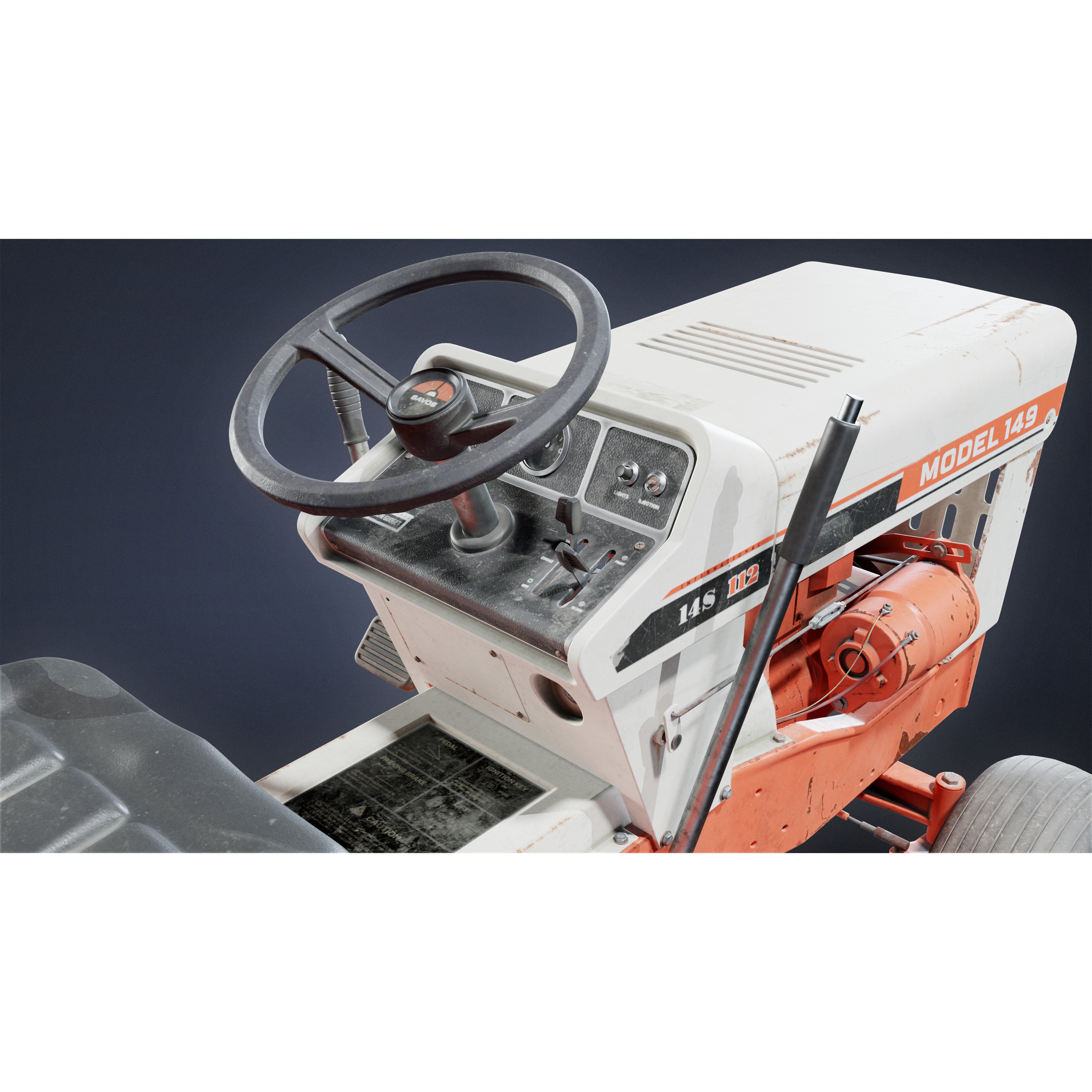 Riding Lawnmower - Low-Poly Game-Ready 3D Model - View 8