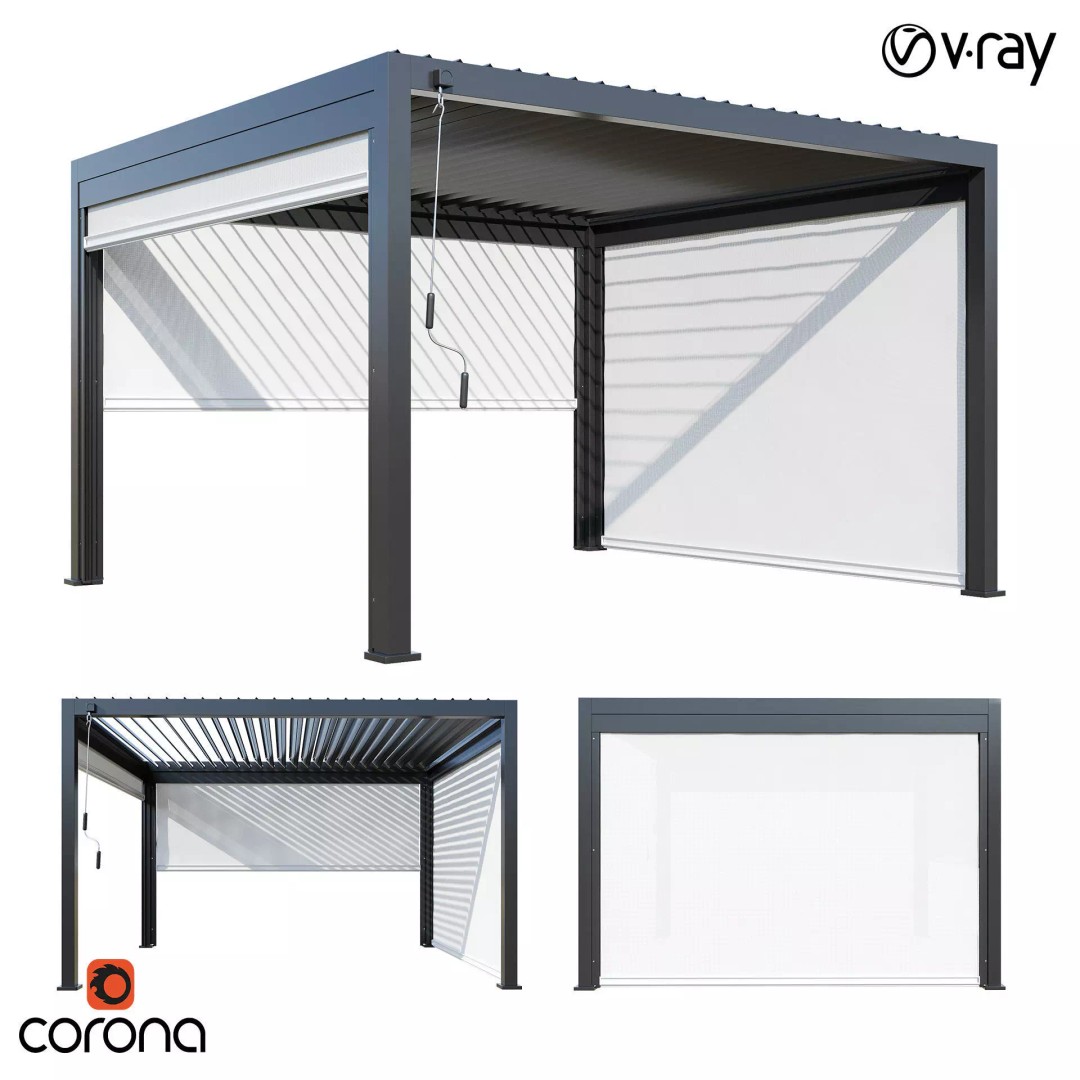 Alvaro Canopy Gazebo 3D Model – Contemporary Design, FBX & V-Ray - View 2