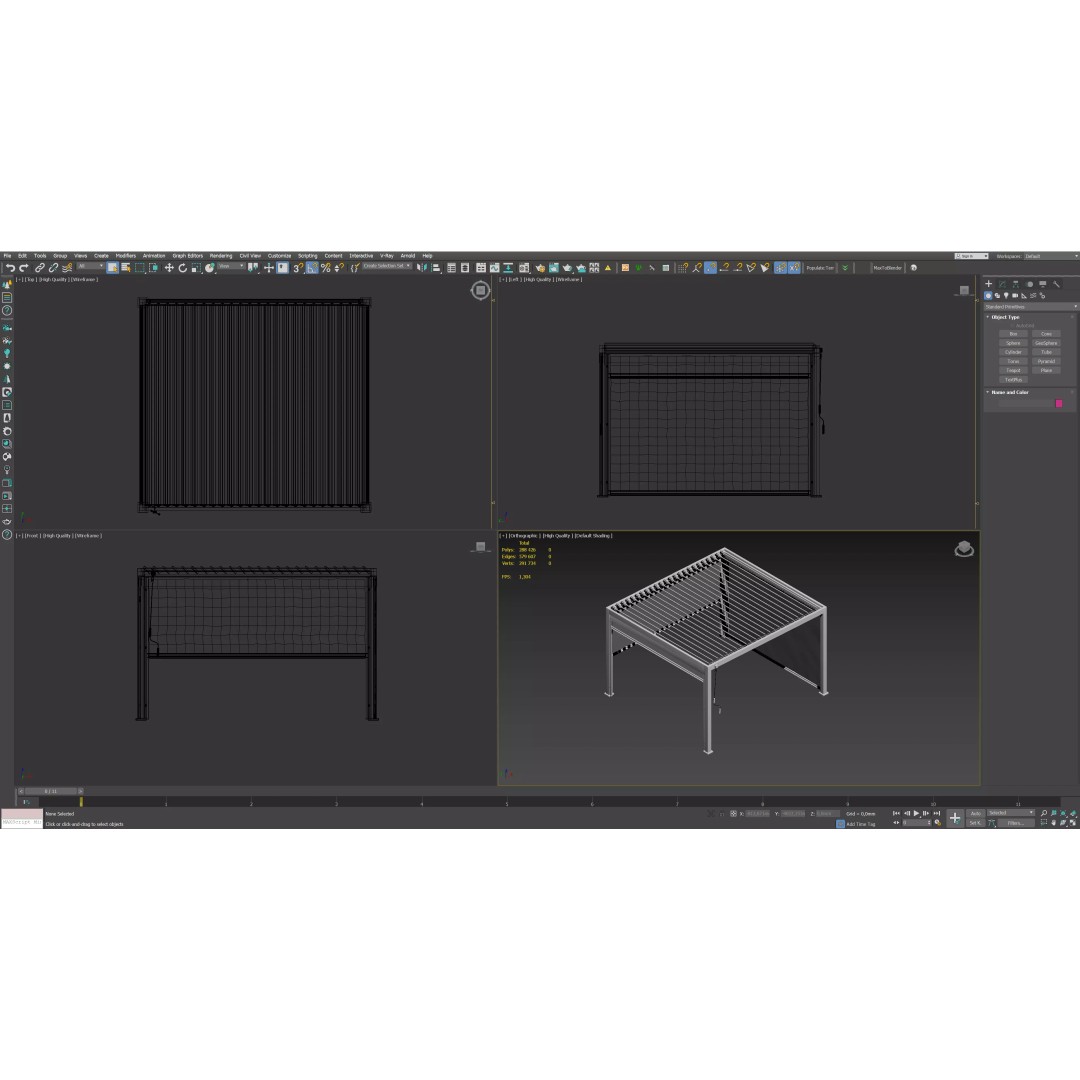 Alvaro Canopy Gazebo 3D Model – Contemporary Design, FBX & V-Ray - View 9