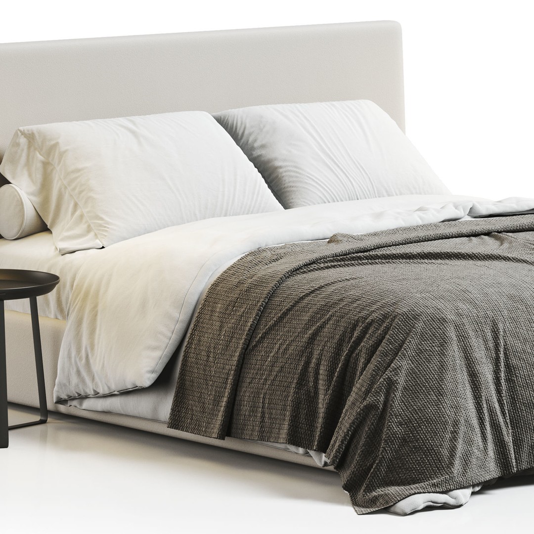 Venice Bed 3D Model – Modern Double Bed with Textures, OBJ, FBX - View 3