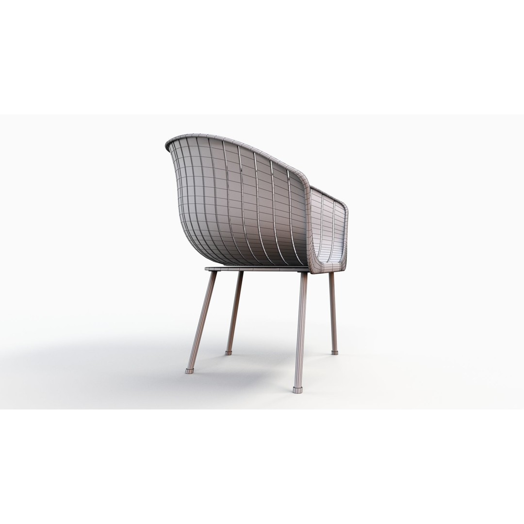 Wood Arm Chair 3D Model – Low Poly PBR Furniture Asset, FBX - View 22