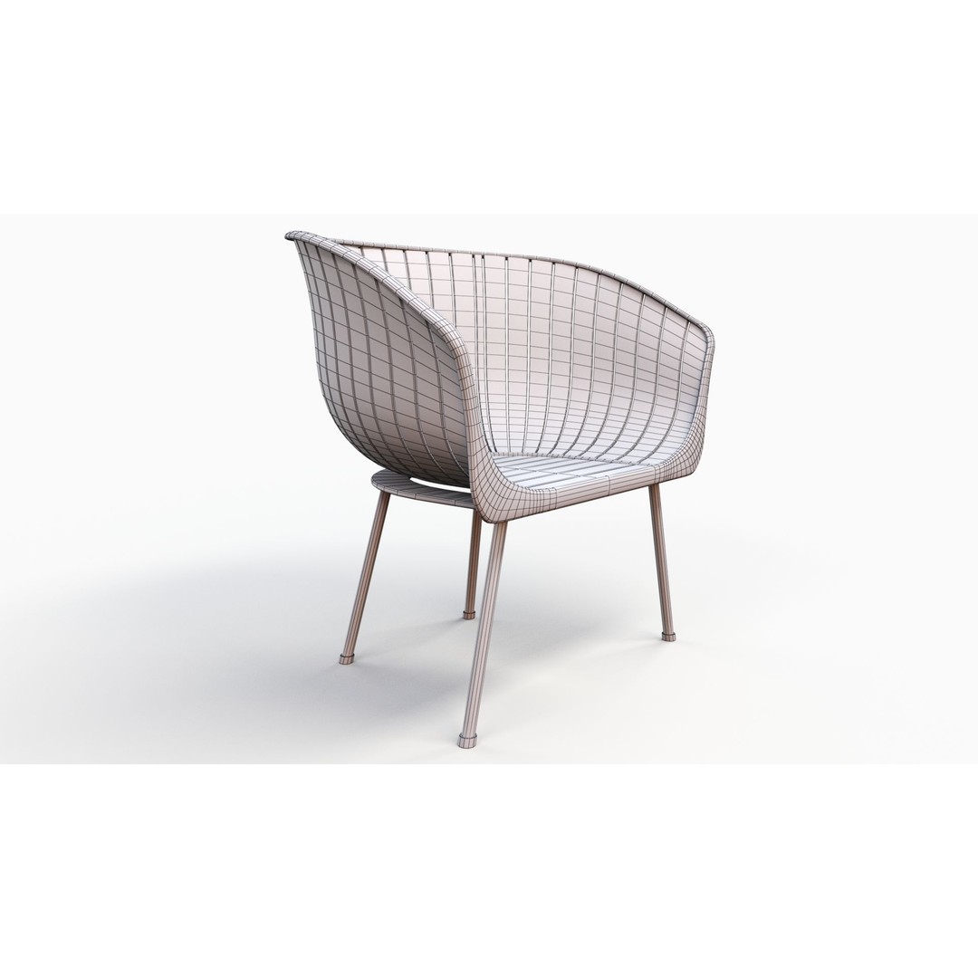 Wood Arm Chair 3D Model – Low Poly PBR Furniture Asset, FBX - View 24
