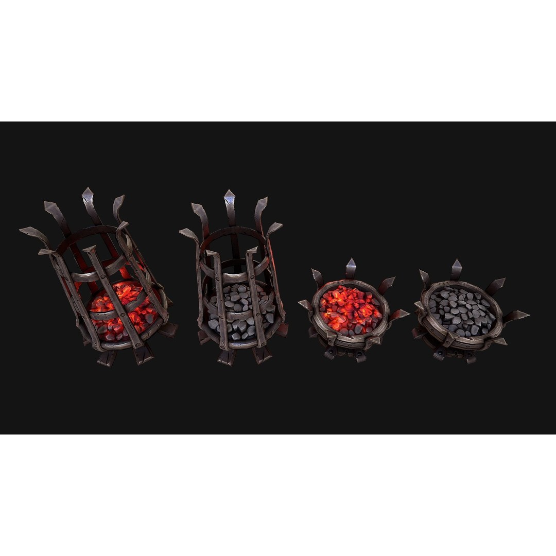 Medieval Prison Lighting Set 3D Model – Low Poly PBR Game Asset, FBX - View 10