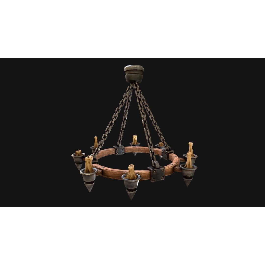 Medieval Prison Lighting Set 3D Model – Low Poly PBR Game Asset, FBX - View 15