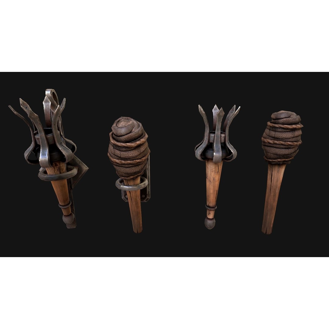 Medieval Prison Lighting Set 3D Model – Low Poly PBR Game Asset, FBX - View 18