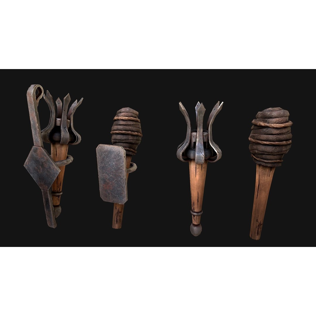 Medieval Prison Lighting Set 3D Model – Low Poly PBR Game Asset, FBX - View 20
