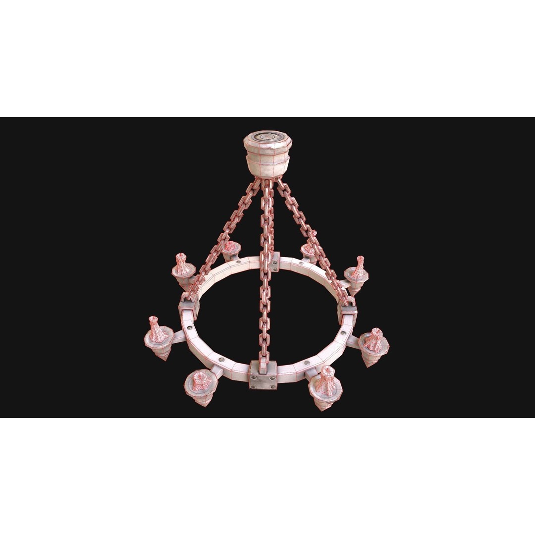 Medieval Prison Lighting Set 3D Model – Low Poly PBR Game Asset, FBX - View 21