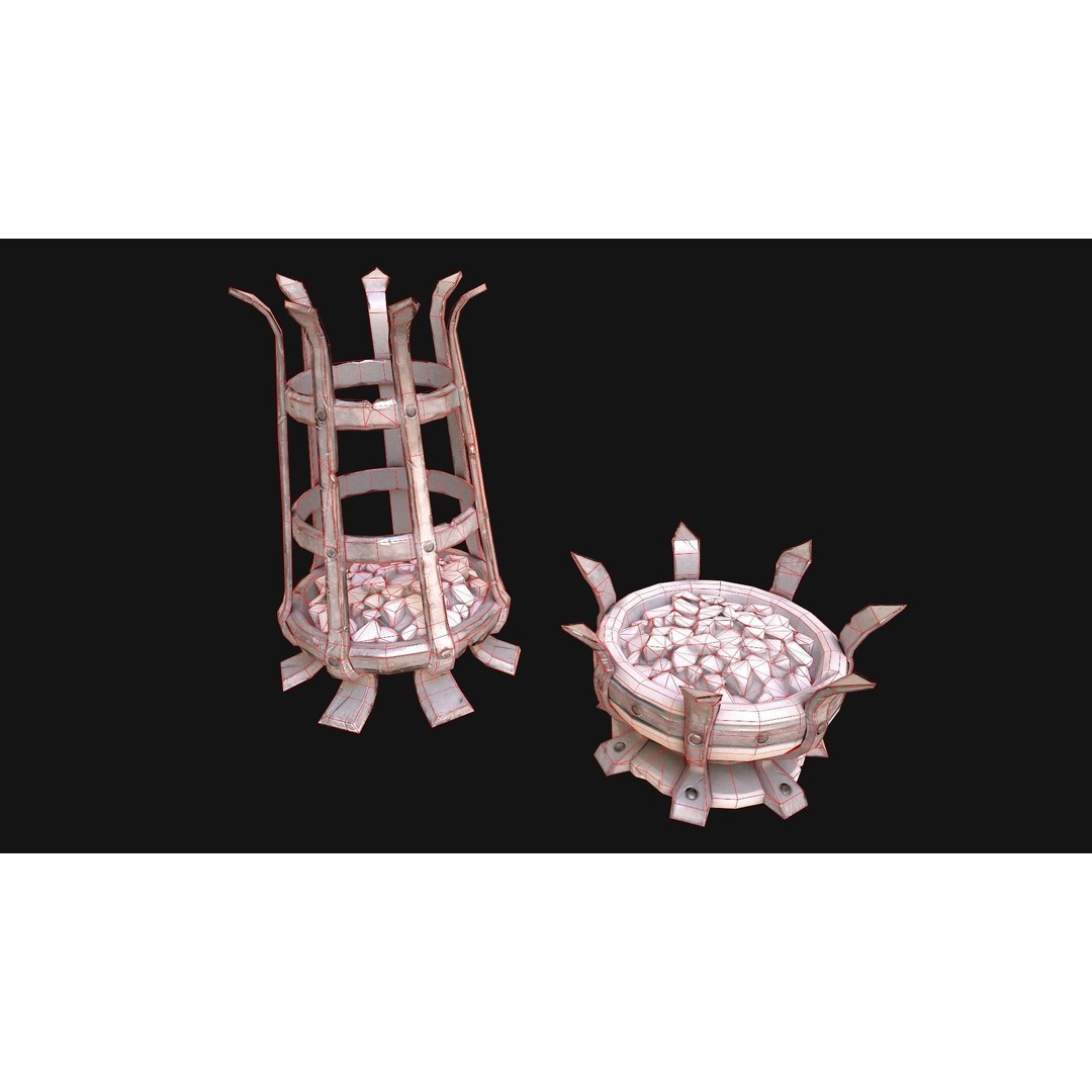 Medieval Prison Lighting Set 3D Model – Low Poly PBR Game Asset, FBX - View 23