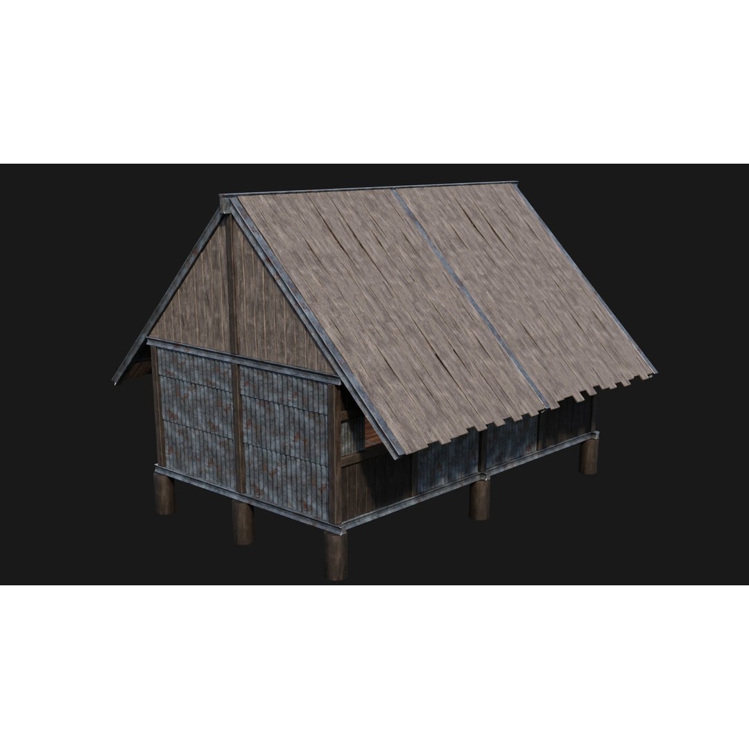 Medieval Houses 3D Model – Low Poly Game Ready Asset, FBX & OBJ Formats - View 12