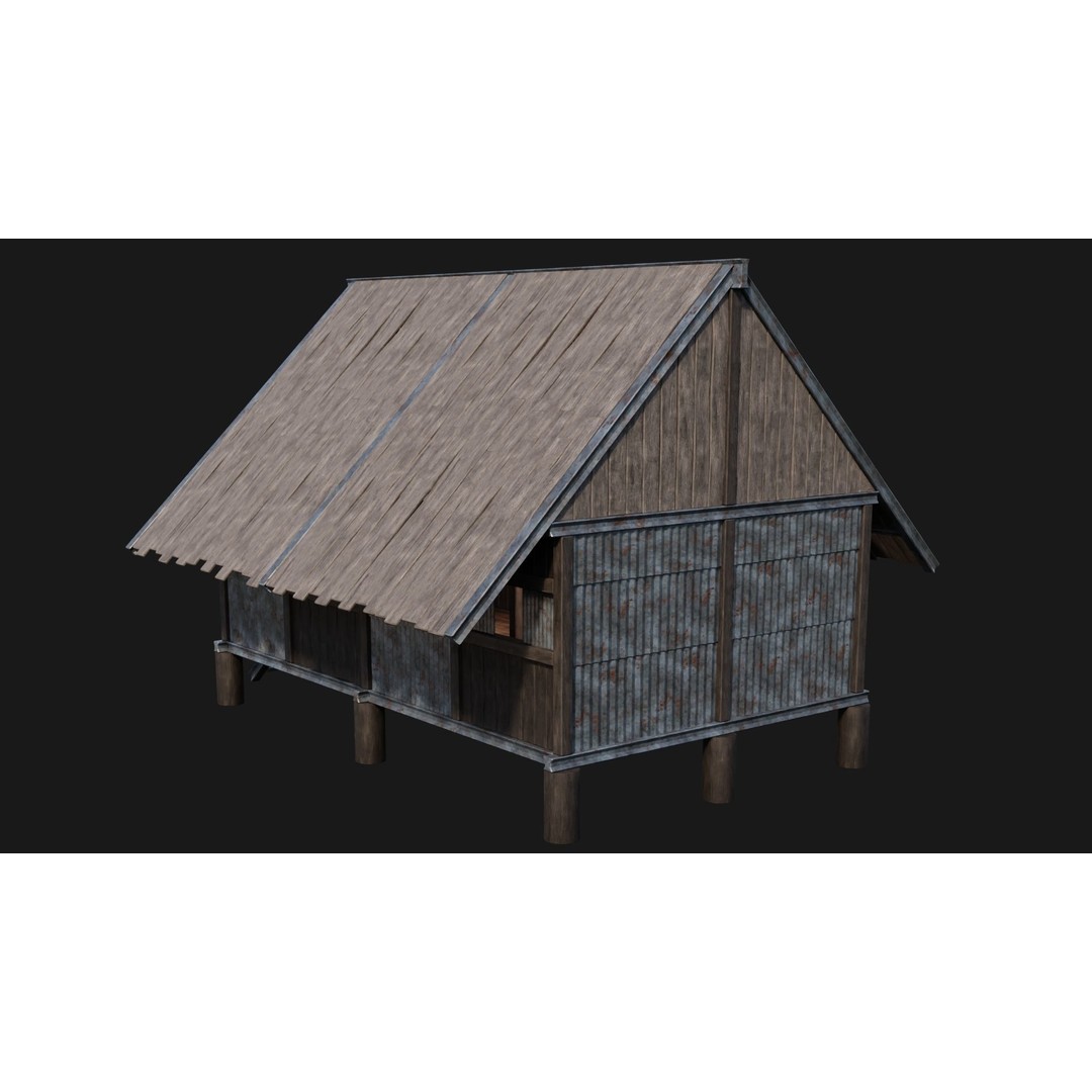 Medieval Houses 3D Model – Low Poly Game Ready Asset, FBX & OBJ Formats - View 13
