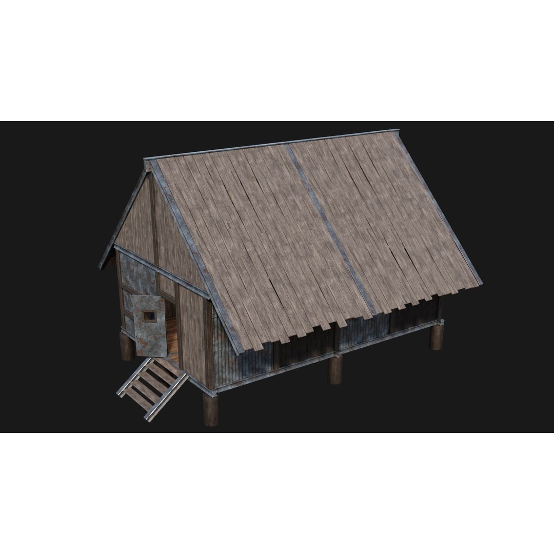 Medieval Houses 3D Model – Low Poly Game Ready Asset, FBX & OBJ Formats - View 14