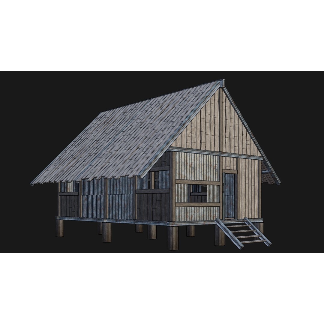 Medieval Houses 3D Model – Low Poly Game Ready Asset, FBX & OBJ Formats - View 16