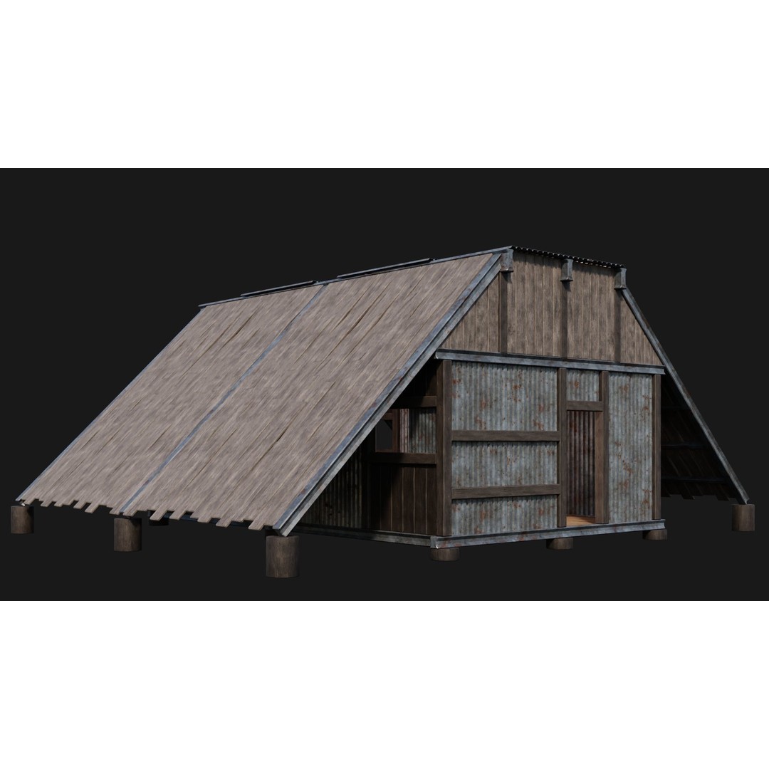 Medieval Houses 3D Model – Low Poly Game Ready Asset, FBX & OBJ Formats - View 18
