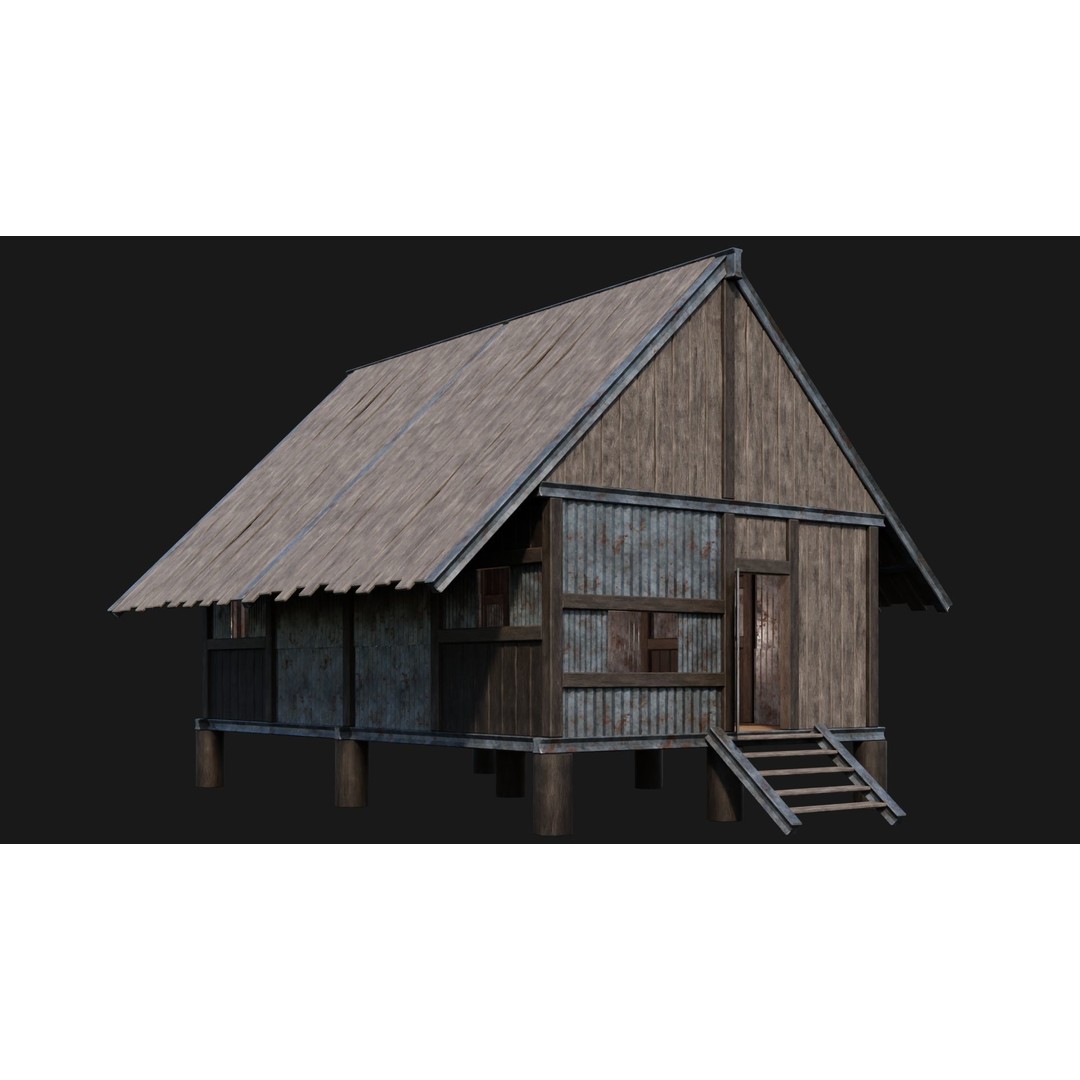 Medieval Houses 3D Model – Low Poly Game Ready Asset, FBX & OBJ Formats - View 3