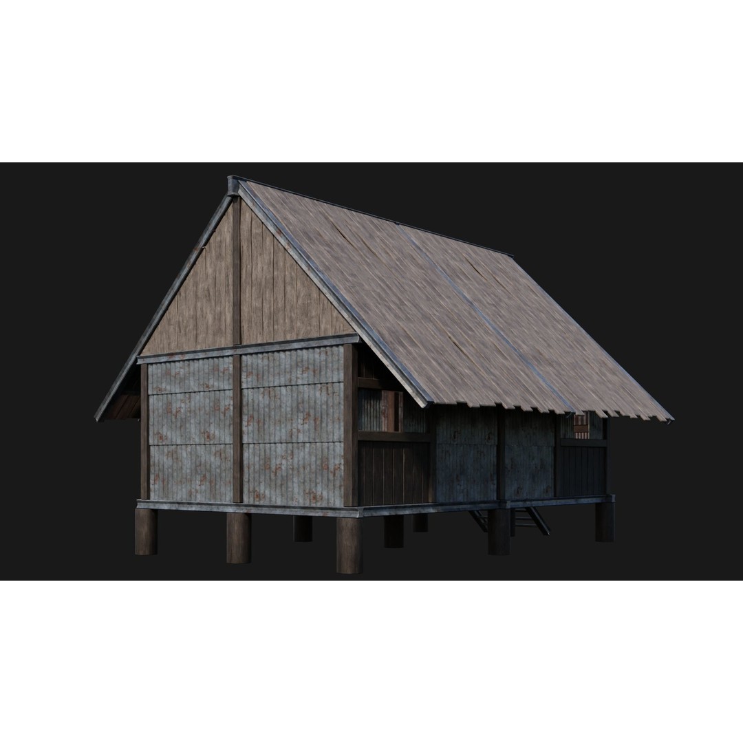 Medieval Houses 3D Model – Low Poly Game Ready Asset, FBX & OBJ Formats - View 4