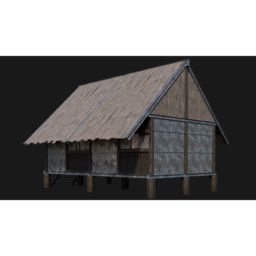 Medieval Houses 3D Model – Low Poly Game Ready Asset, FBX & OBJ Formats - View 5
