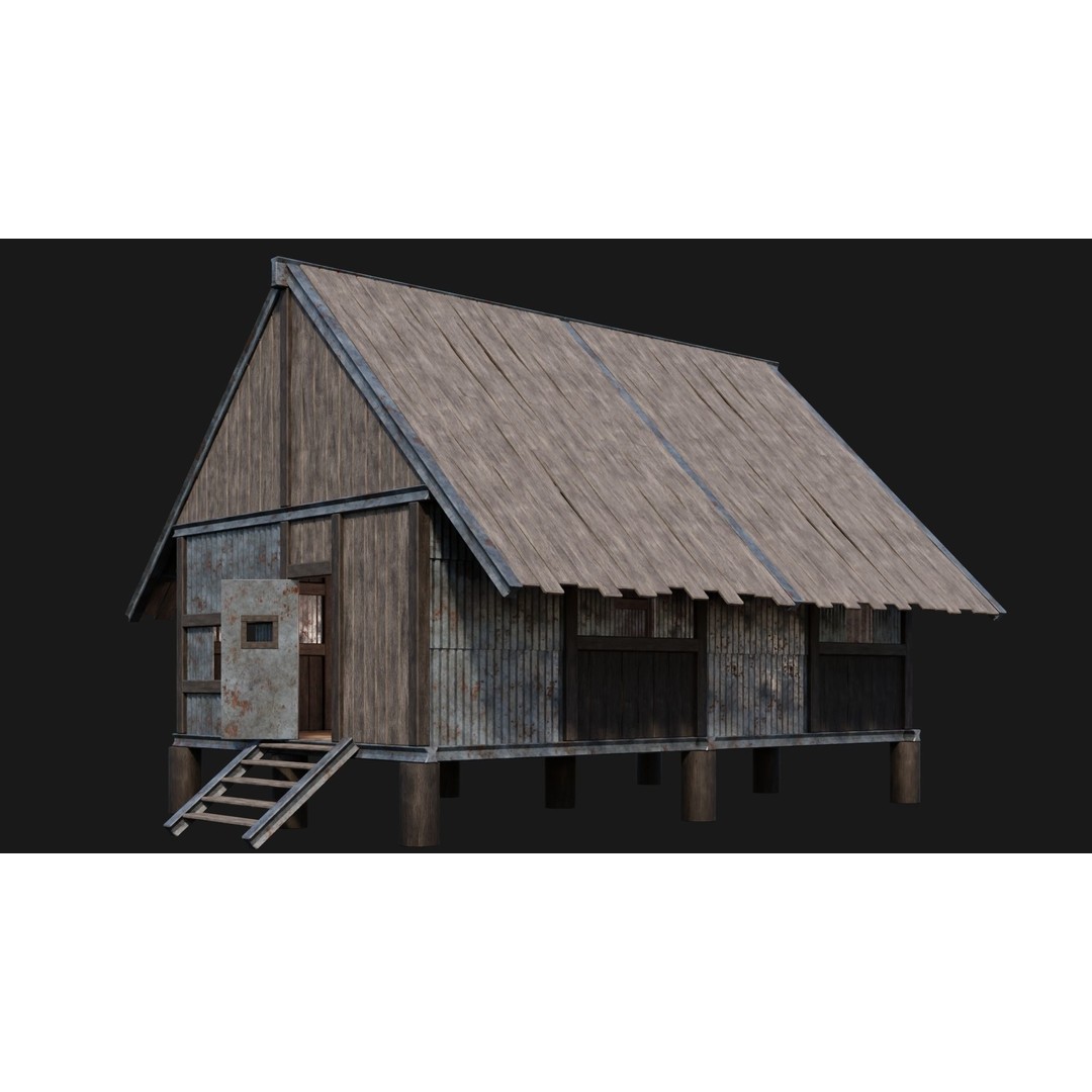 Medieval Houses 3D Model – Low Poly Game Ready Asset, FBX & OBJ Formats - View 6