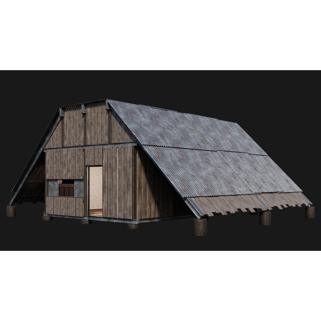 Medieval Houses 3D Model – Low Poly Game Ready Asset, FBX & OBJ Formats - View 62