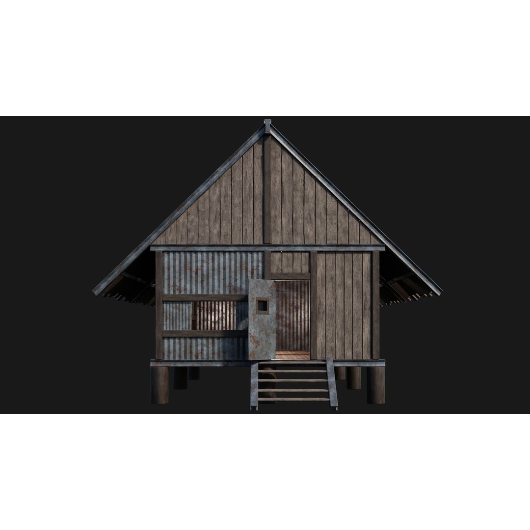Medieval Houses 3D Model – Low Poly Game Ready Asset, FBX & OBJ Formats - View 7