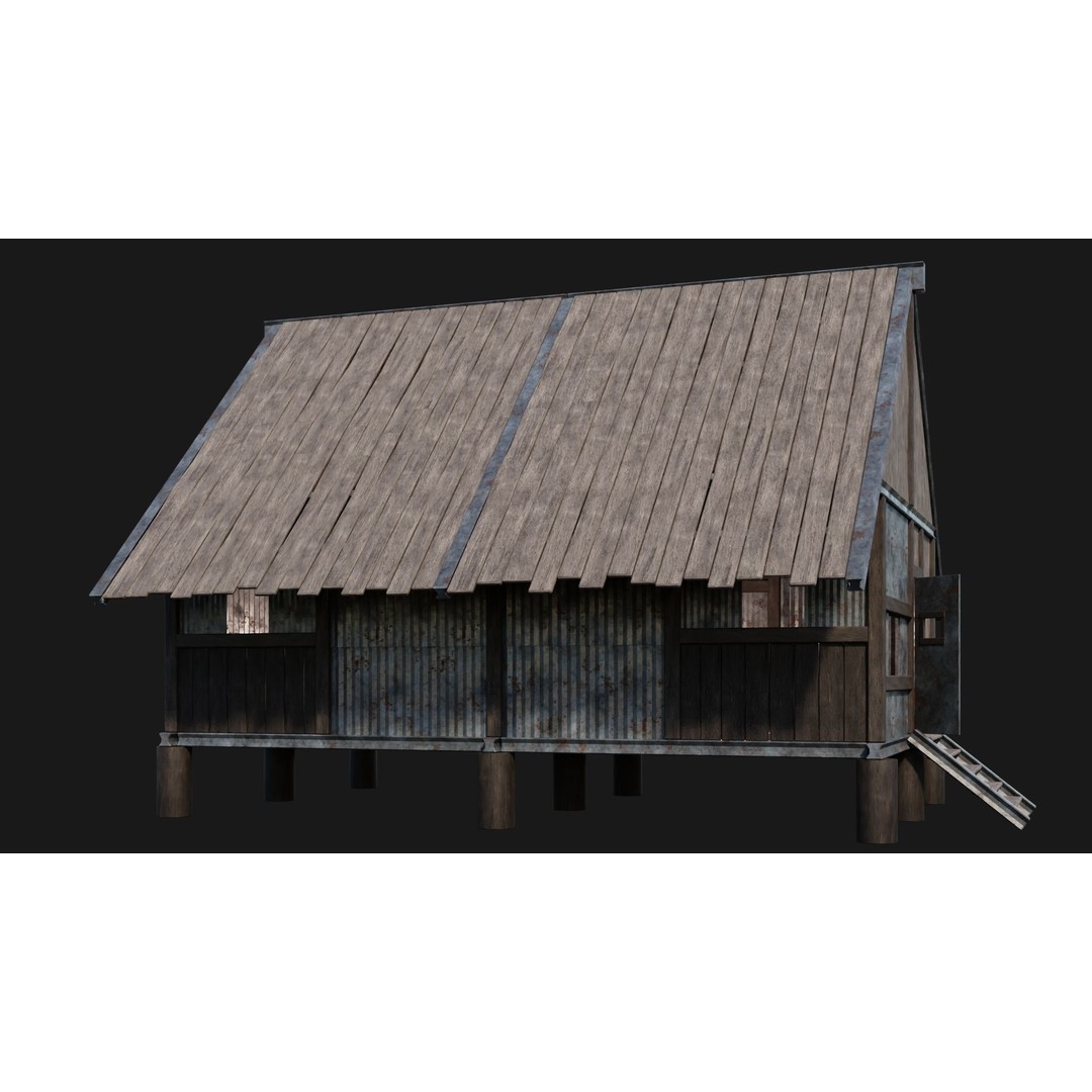 Medieval Houses 3D Model – Low Poly Game Ready Asset, FBX & OBJ Formats - View 8
