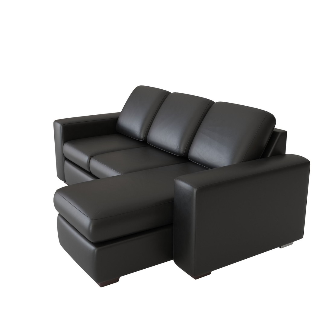 Leather Sofa 3D Model – Luxurious Sectional Design, FBX - View 3