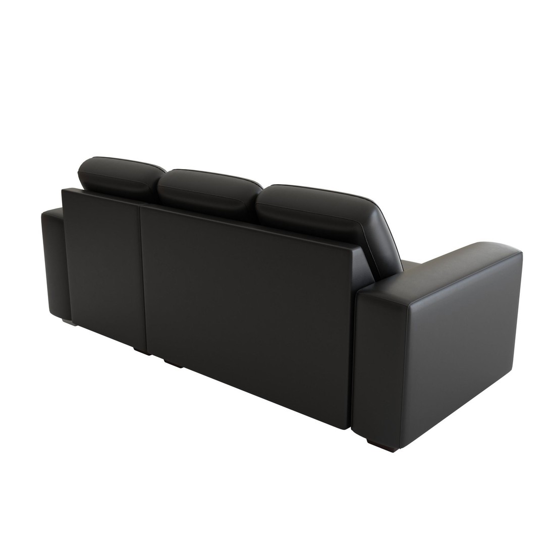 Leather Sofa 3D Model – Luxurious Sectional Design, FBX - View 4