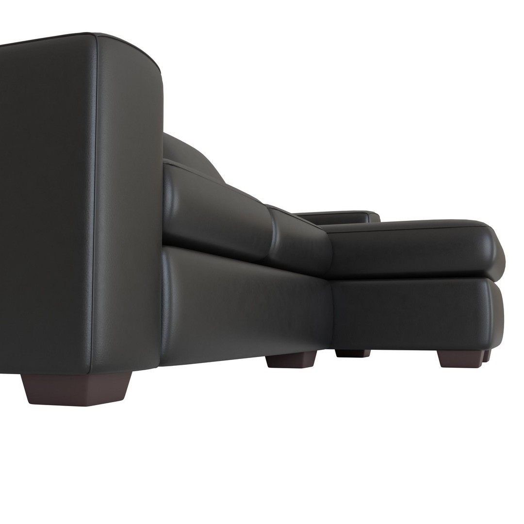 Leather Sofa 3D Model – Luxurious Sectional Design, FBX - View 5