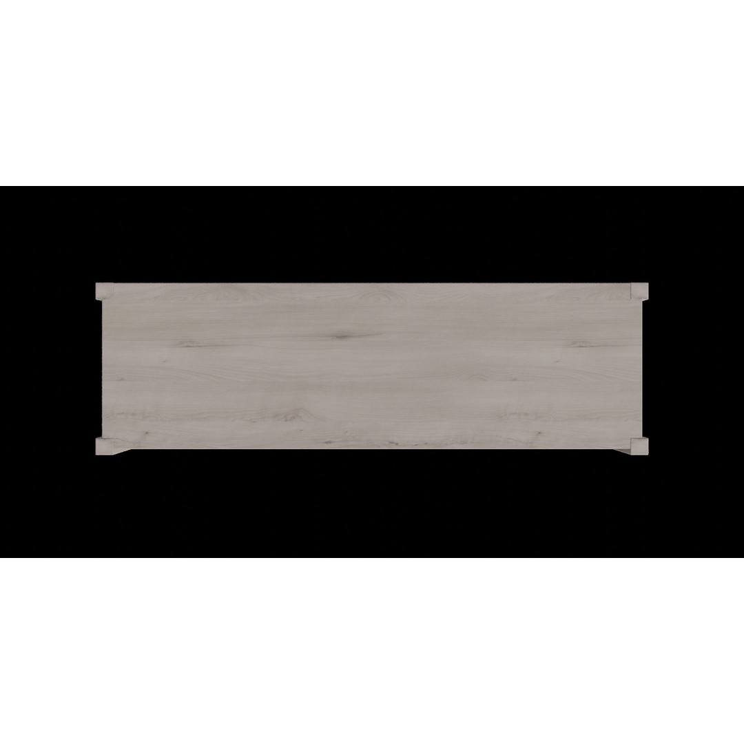 Light Gray Wooden Shelf 3D Model – Low Poly Storage Furniture, Blender - View 3