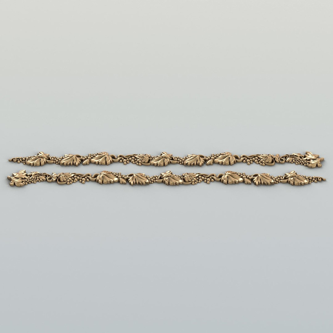 Carved Decor Horizontal 3D Model – Baroque Wall Panel, FBX - View 12