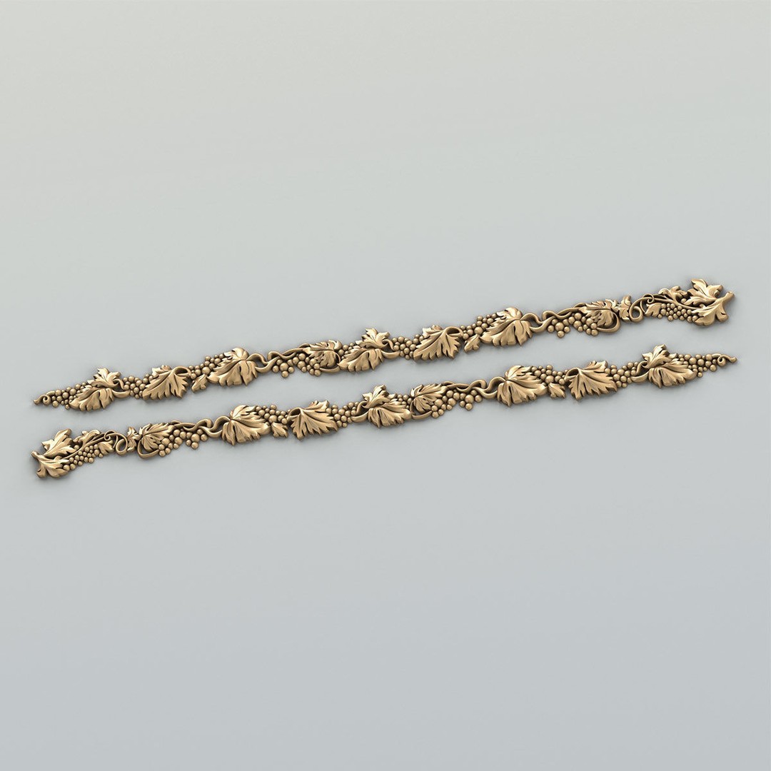 Carved Decor Horizontal 3D Model – Baroque Wall Panel, FBX - View 13