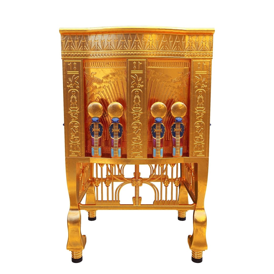 Tutankhamun's Golden Throne 3D Model – Egyptian Furniture Kit, PBR, FBX - View 13