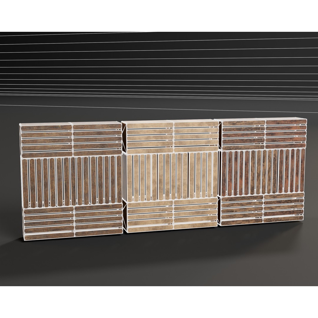 Modular Stacked Crate Shelves 3D Model – Low Poly PBR Game Asset, FBX, OBJ - View 13