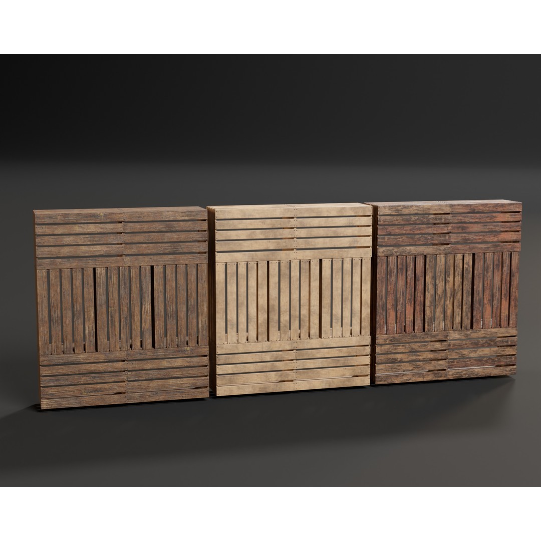 Modular Stacked Crate Shelves 3D Model – Low Poly PBR Game Asset, FBX, OBJ - View 14