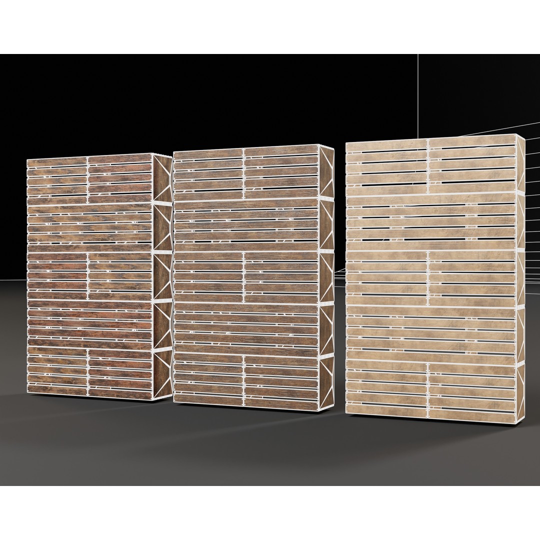 Modular Stacked Crate Shelves 3D Model – Low Poly PBR Game Asset, FBX, OBJ - View 4