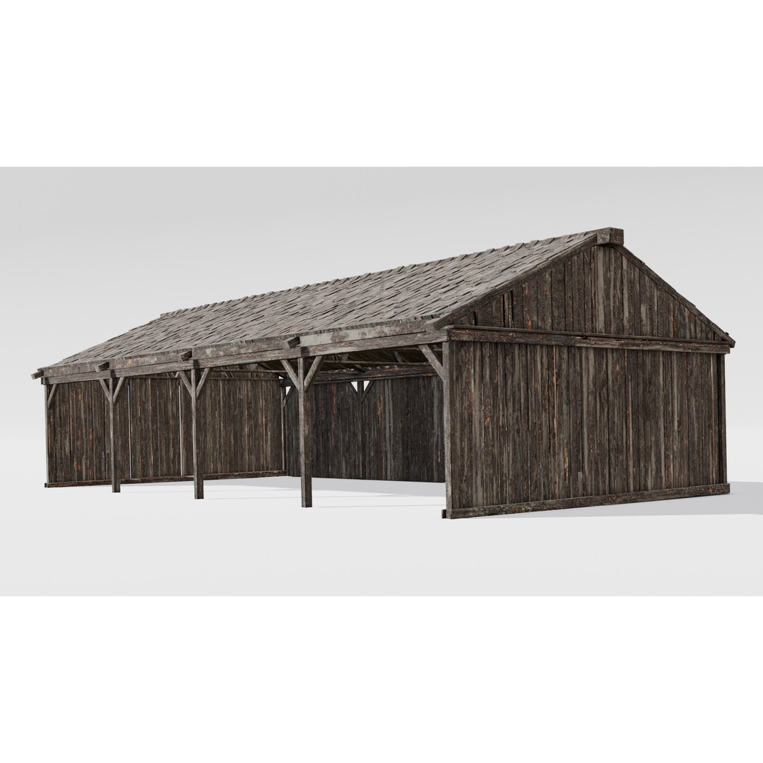 Wooden Shed 3D Model – Low Poly PBR Asset for Archviz and Games