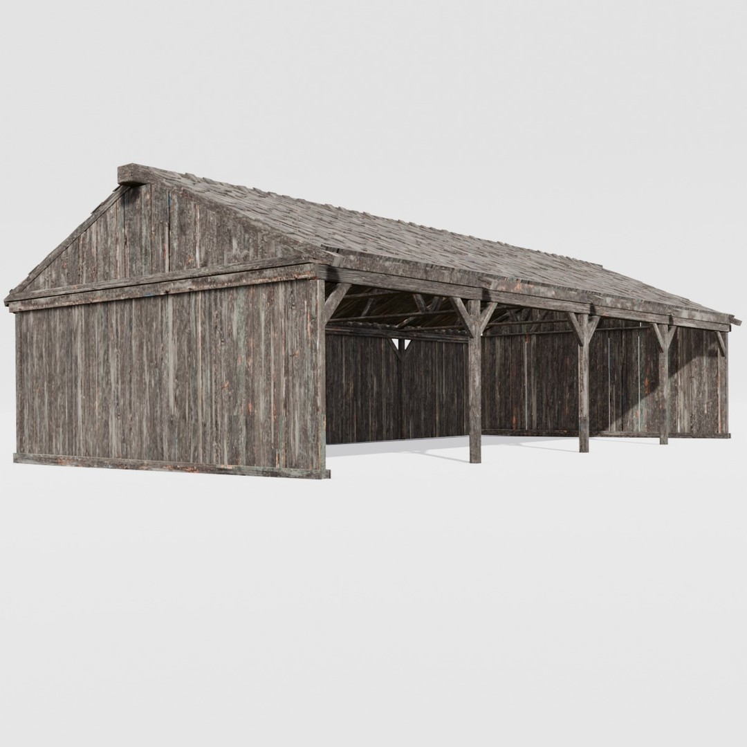 Wooden Shed 3D Model – Low Poly PBR Asset for Archviz and Games - View 10