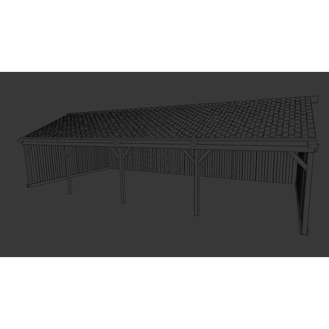 Wooden Shed 3D Model – Low Poly PBR Asset for Archviz and Games - View 11