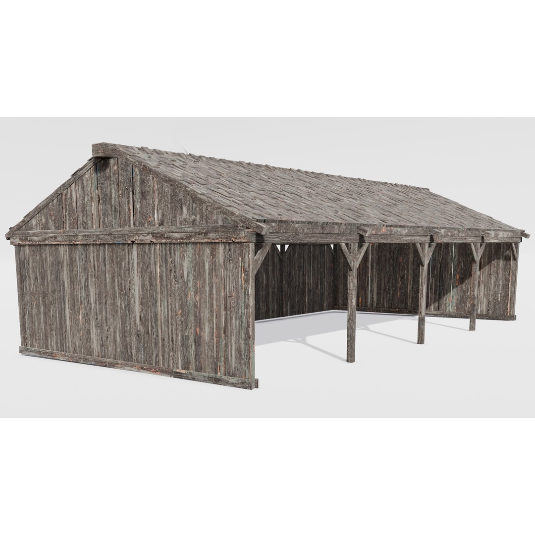 Wooden Shed 3D Model – Low Poly PBR Asset for Archviz and Games - View 16