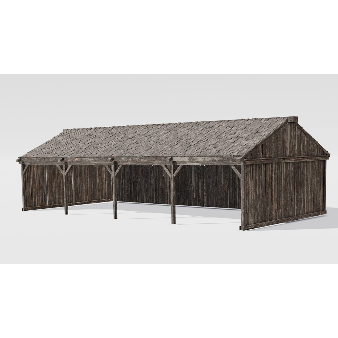 Wooden Shed 3D Model – Low Poly PBR Asset for Archviz and Games - View 19