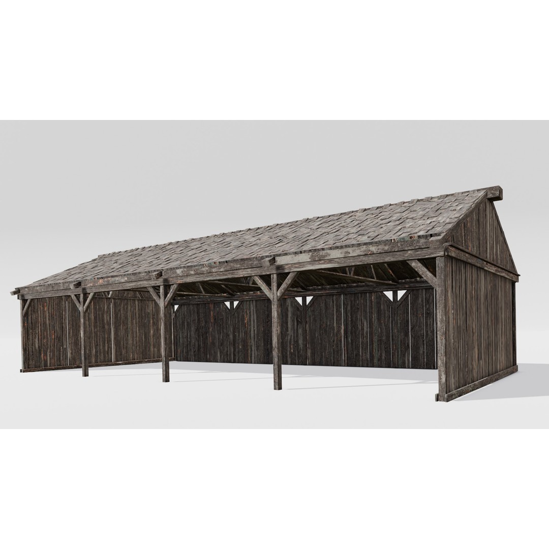 Wooden Shed 3D Model – Low Poly PBR Asset for Archviz and Games - View 21