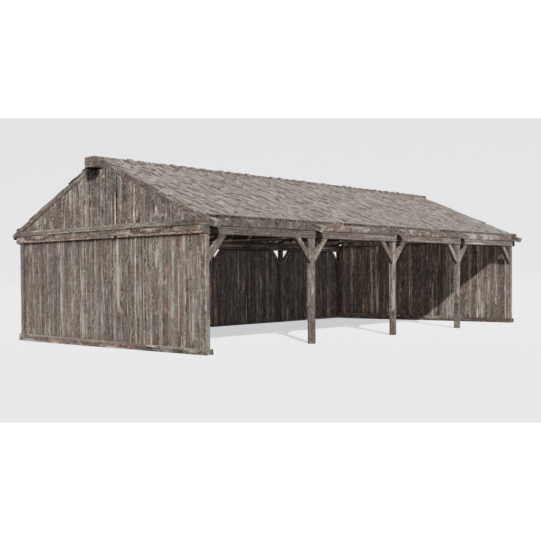 Wooden Shed 3D Model – Low Poly PBR Asset for Archviz and Games - View 4