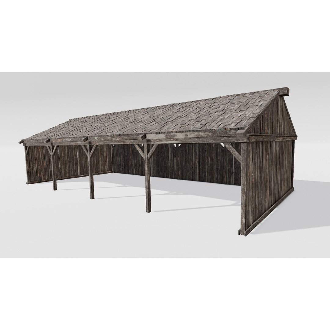 Wooden Shed 3D Model – Low Poly PBR Asset for Archviz and Games - View 5