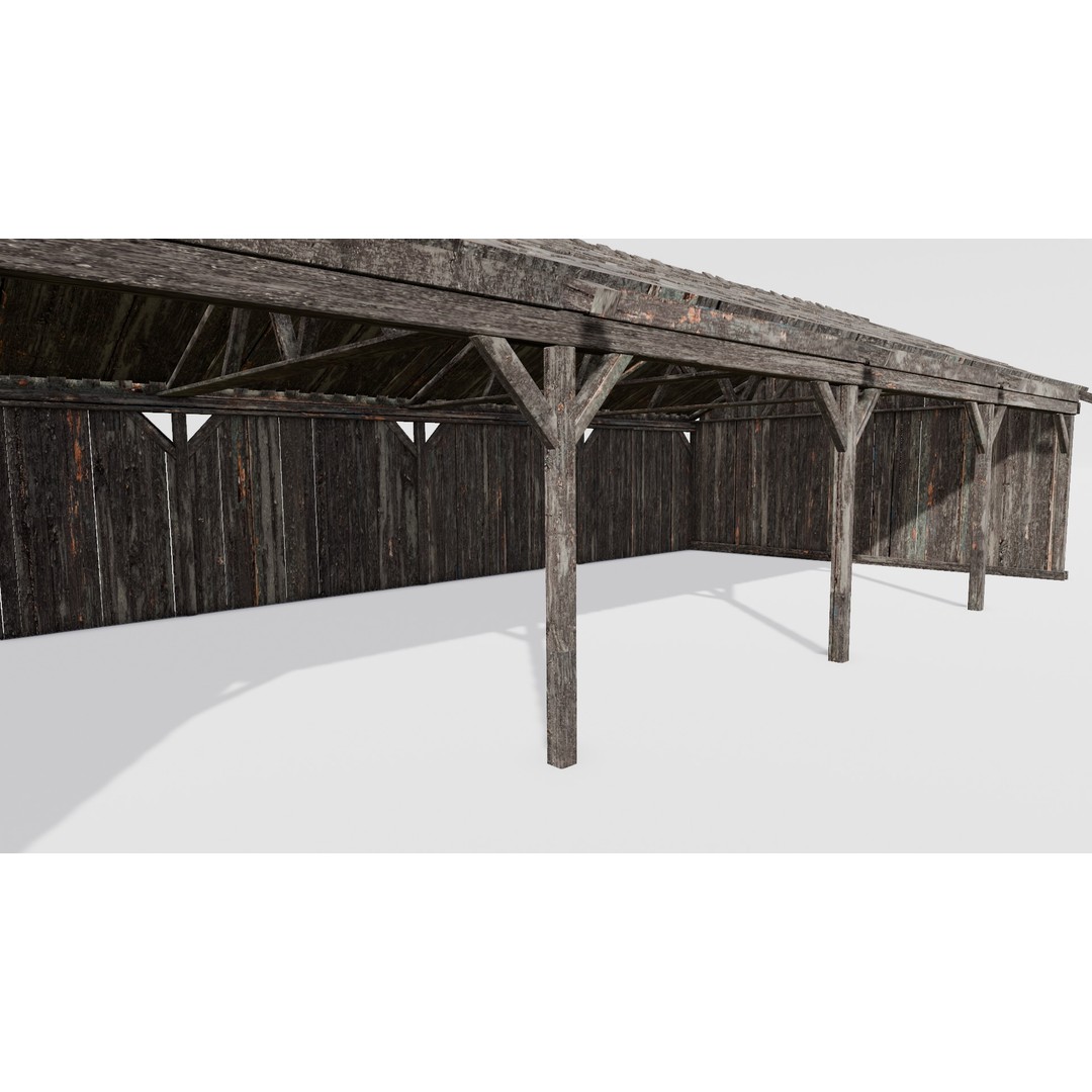 Wooden Shed 3D Model – Low Poly PBR Asset for Archviz and Games - View 7