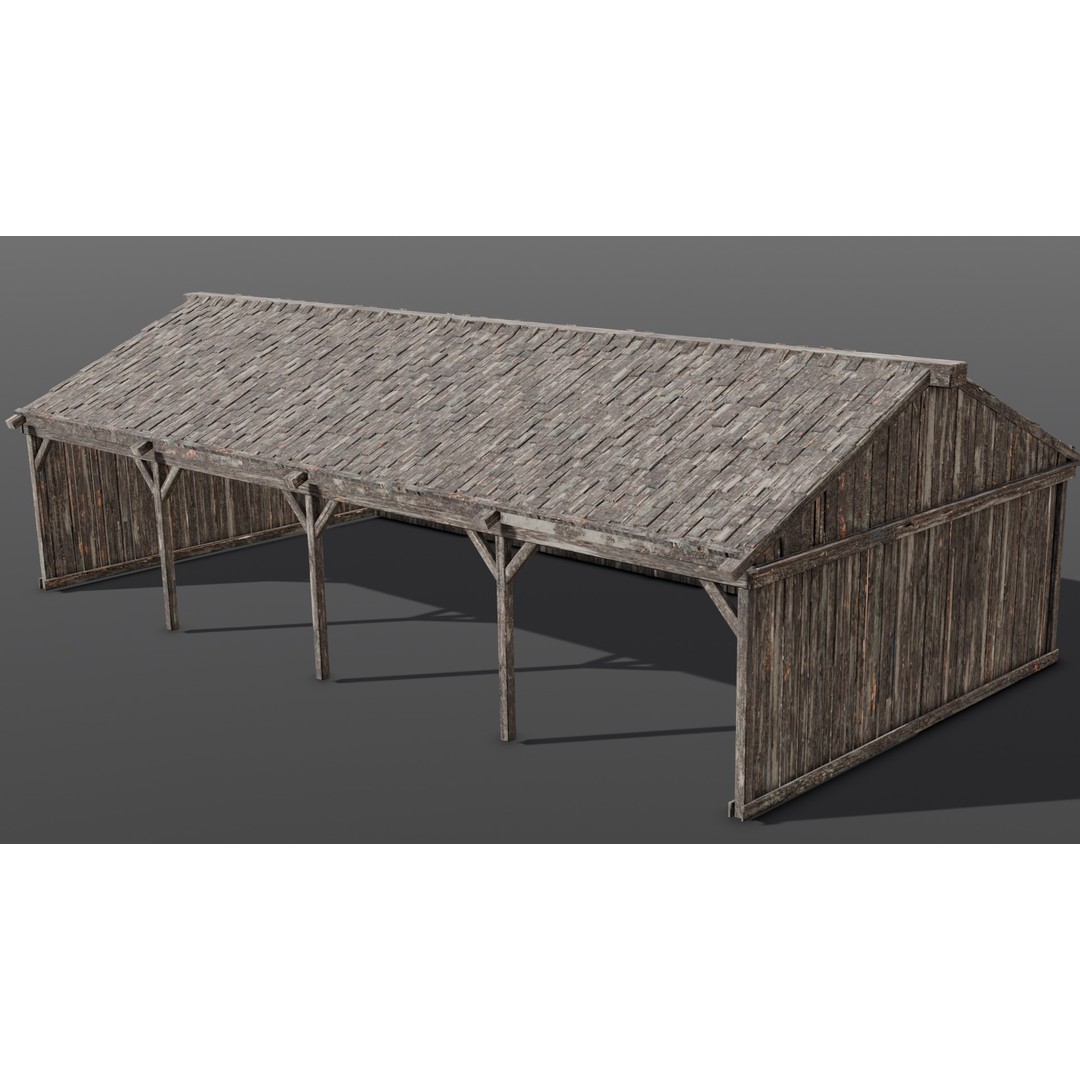 Wooden Shed 3D Model – Low Poly PBR Asset for Archviz and Games - View 8