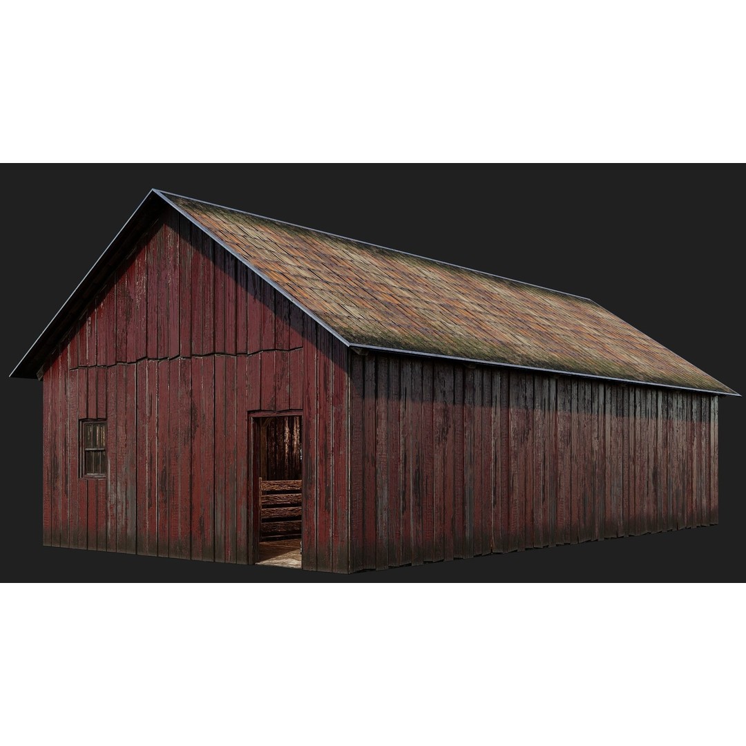 Farm Buildings 3D Model – Low Poly Game Ready PBR Asset, FBX, OBJ - View 19